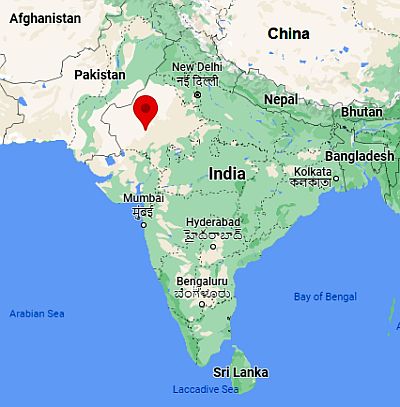 Jodhpur, ubicación en el mapa