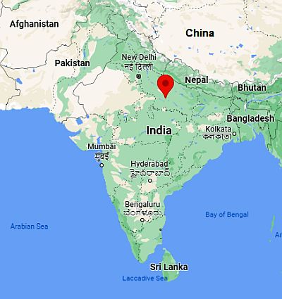 Kanpur, ubicación en el mapa