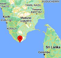 Kanyakumari, ubicación en el mapa