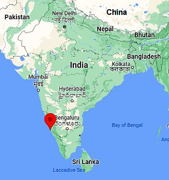 Mangalore, ubicación en el mapa