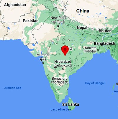 Nagpur, ubicación en el mapa
