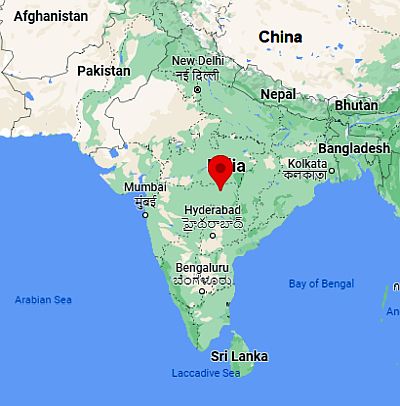 Nagpur, ubicación en el mapa