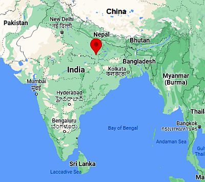 Varanasi, ubicación en el mapa