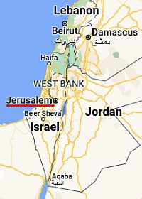 Jerusalén, ubicación en el mapa