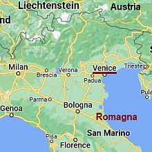 Venecia, ubicación en el mapa