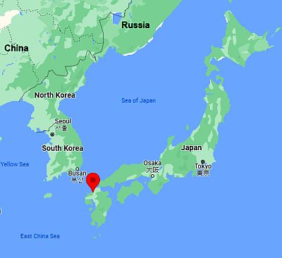 Fukuoka, ubicación en el mapa