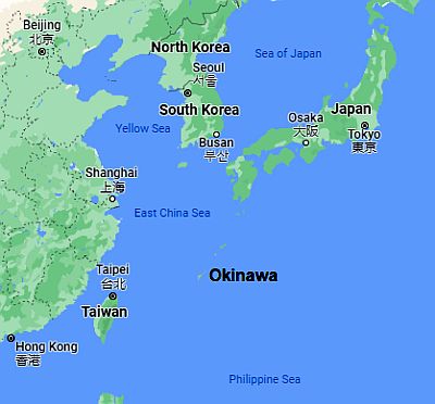 Okinawa, ubicación en el mapa