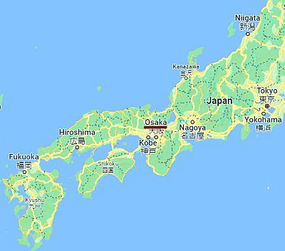 Osaka, ubicación en el mapa