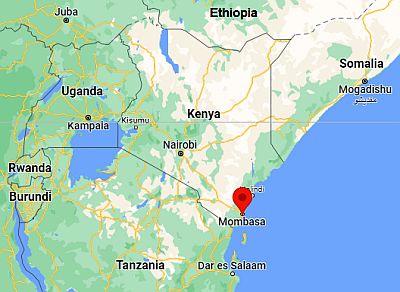 Mombasa, ubicación en el mapa