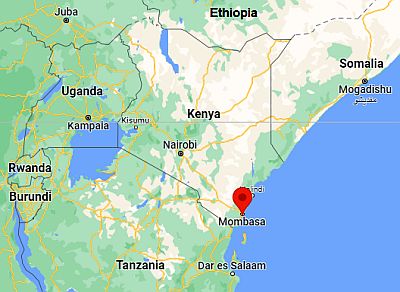 Mombasa, ubicación en el mapa