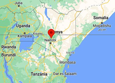 Nyeri, ubicación en el mapa