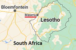 Maseru, ubicación en el mapa