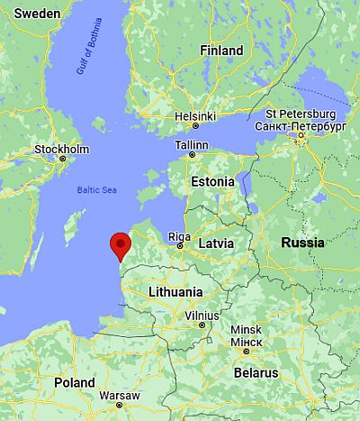 Liepaja, ubicación en el mapa