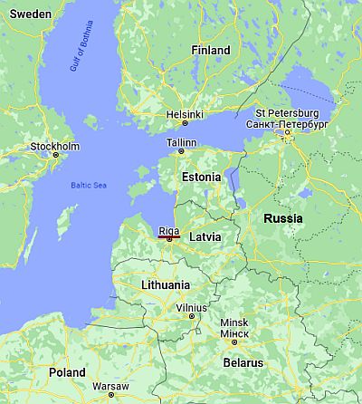 Riga, ubicación en el mapa
