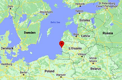 Klaipeda, ubicación en el mapa