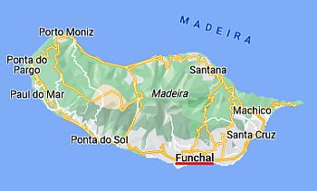Funchal, ubicación en el mapa