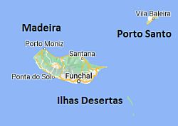 Porto Santo, ubicación en el mapa