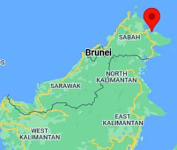 Sandakan, ubicación en el mapa