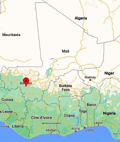 Bamako, ubicación en el mapa