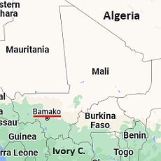 Bamako, ubicación en el mapa
