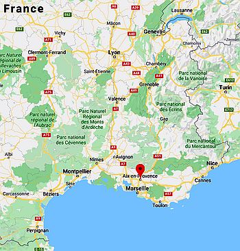 Aix-en-Provence, ubicación en el mapa