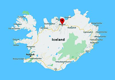 Akureyri, ubicación en el mapa