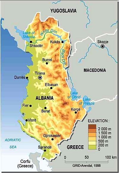 Mapa - Albania