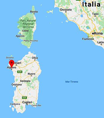 Alghero, ubicación en el mapa