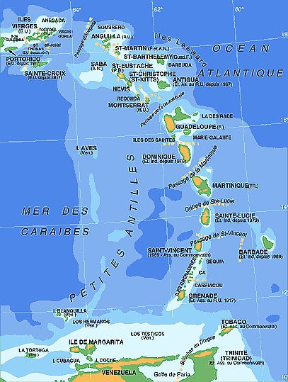 Mapa - Antillas Francesas