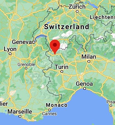 Aosta, ubicación en el mapa