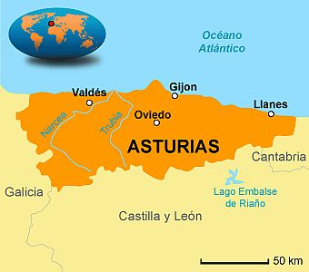 Asturias, mapa