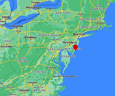 Atlantic City, ubicación en el mapa