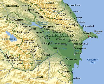 Mapa - Azerbaiyán