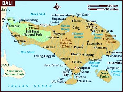 Bali, mapa