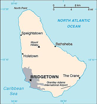 Mapa - Barbados