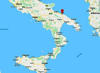 Bari, ubicación en el mapa