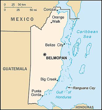 Mapa - Belice