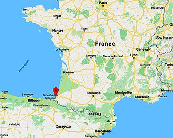Biarritz, ubicación en el mapa