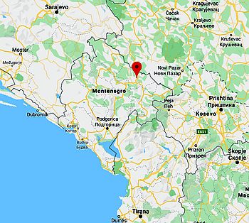 Bijelo Polje, ubicación en el mapa