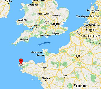 Brest, ubicación en el mapa