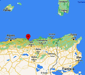 Bugía, ubicación en el mapa