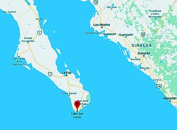 Cabo San Lucas, ubicación en el mapa