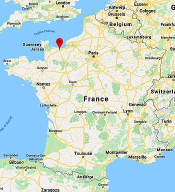 Caen, ubicación en el mapa