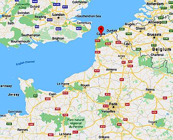 Calais, ubicación en el mapa