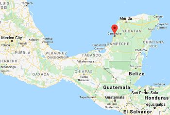 Campeche, ubicación en el mapa