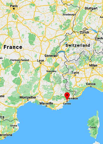 Cannes, ubicación en el mapa