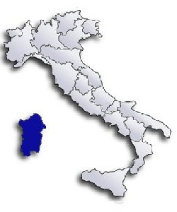 Cerdeña en Italia, mapa