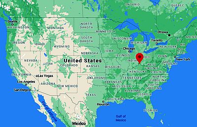 Cincinnati, ubicación en el mapa