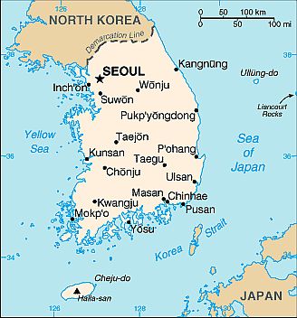 Mapa - Corea Del Sur