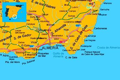 Costa Almería, mapa